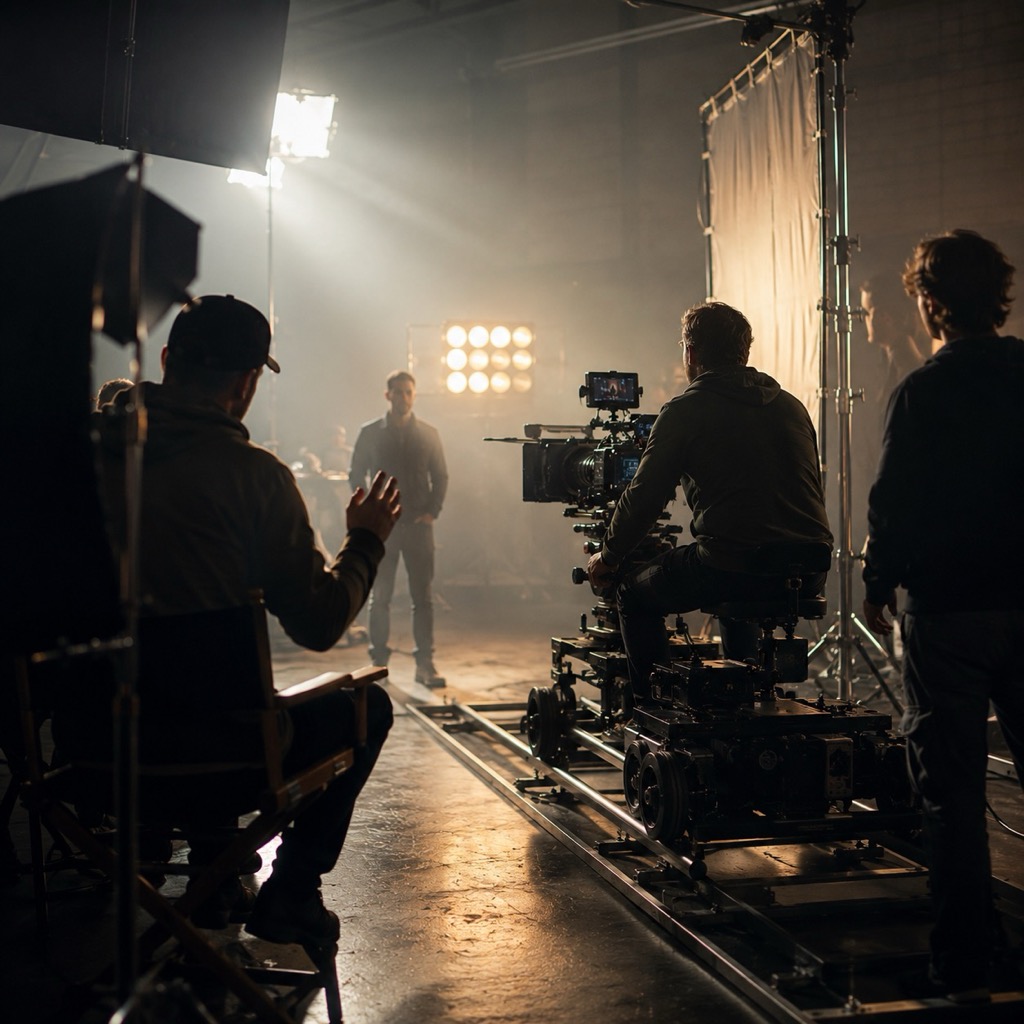 Commercial and ad film production in Delhi — a film crew shooting a cinematic scene