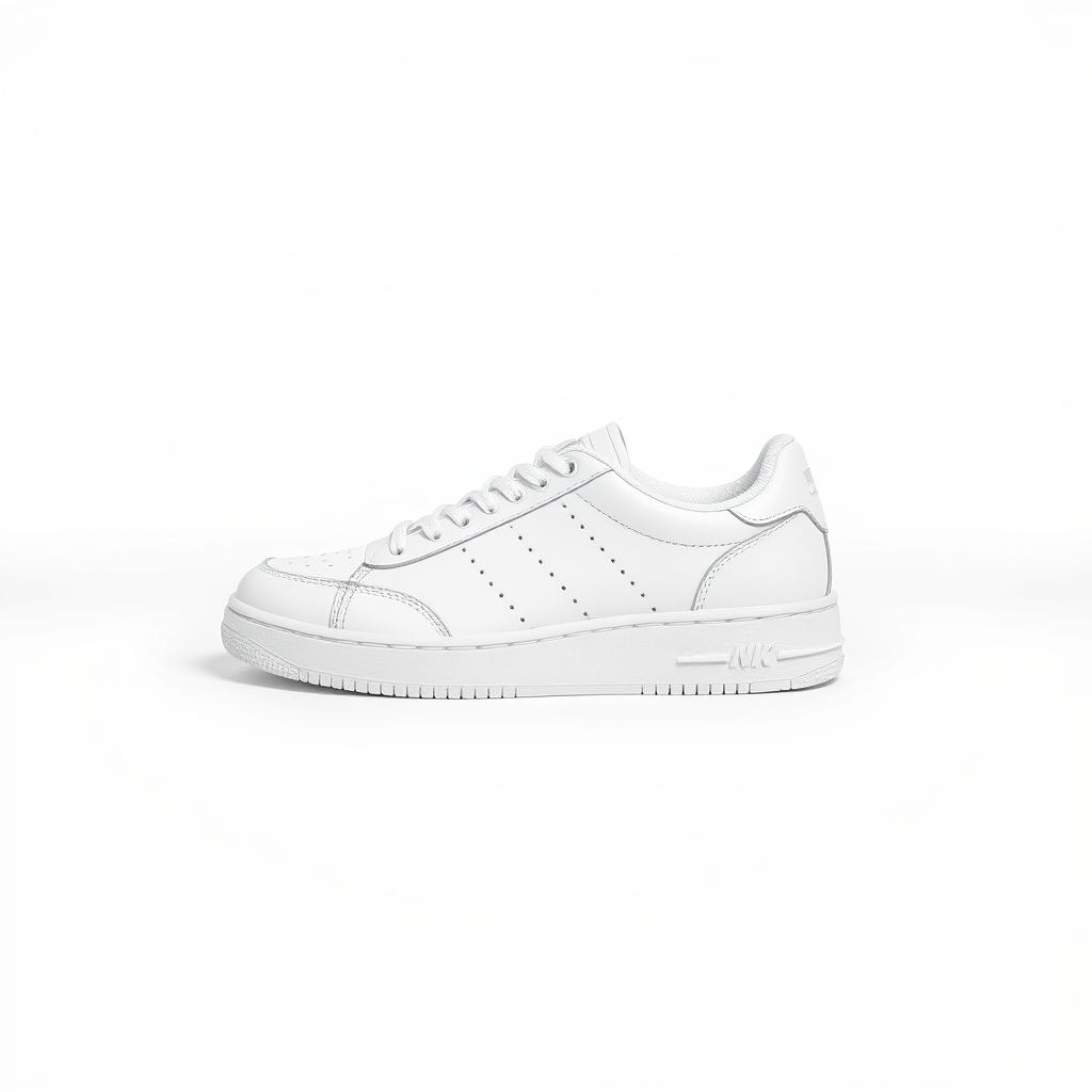 E-commerce product photography in Delhi — a white sneaker on a pure white seamless background for marketplace listings