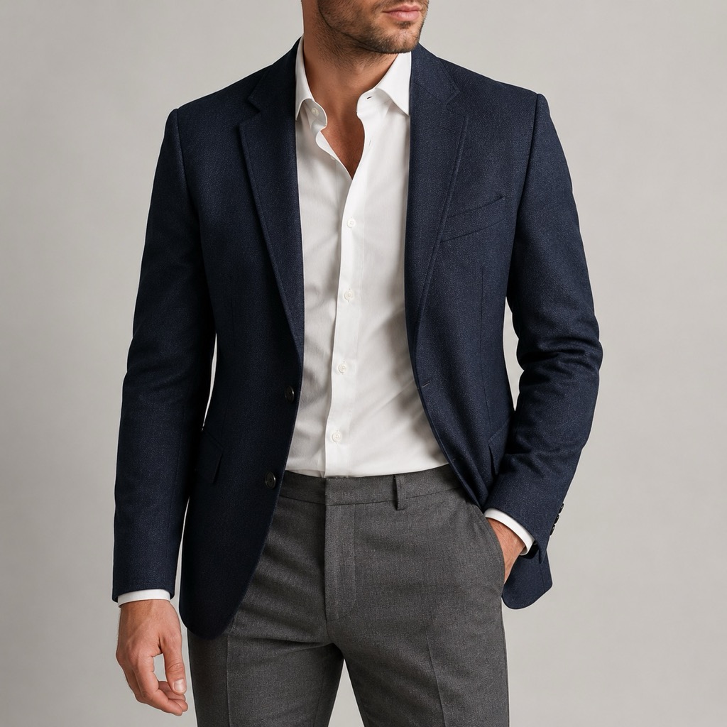 On-model apparel photography — close-up of clothing and accessories on a model