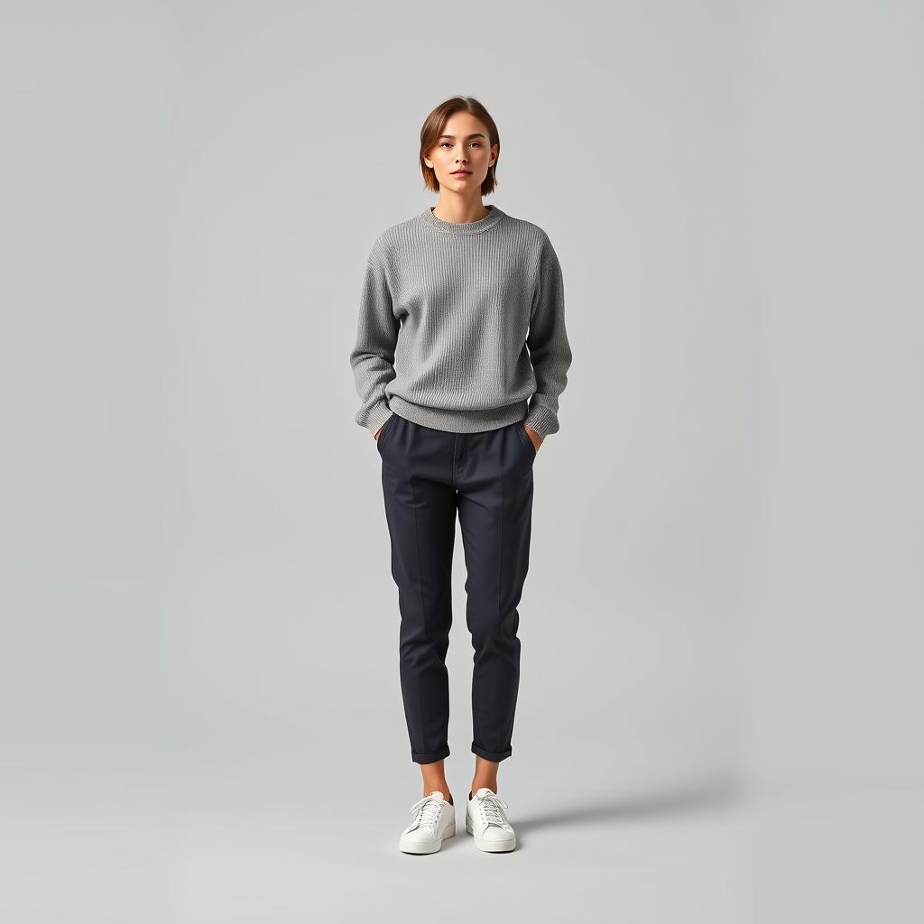 On-model catalog photography — apparel shot on a model against a clean studio backdrop