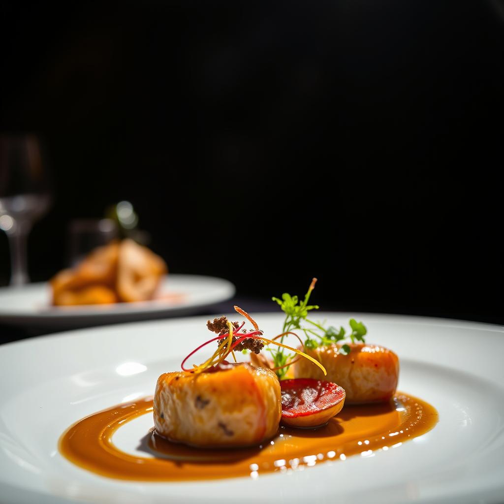 Restaurant menu photography in Delhi — a plated fine-dining dish shot at a hero angle
